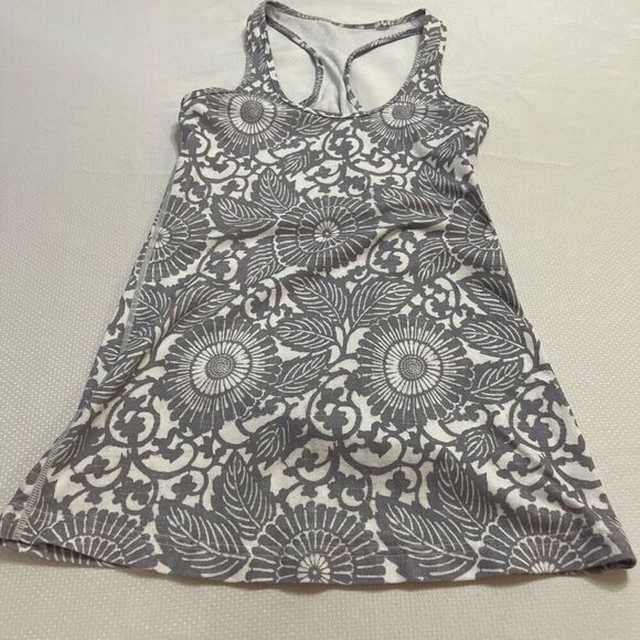 Lululemon Cool Racerback Grey White Tank Top Small Medium See Measurements - Picture 1 of 6